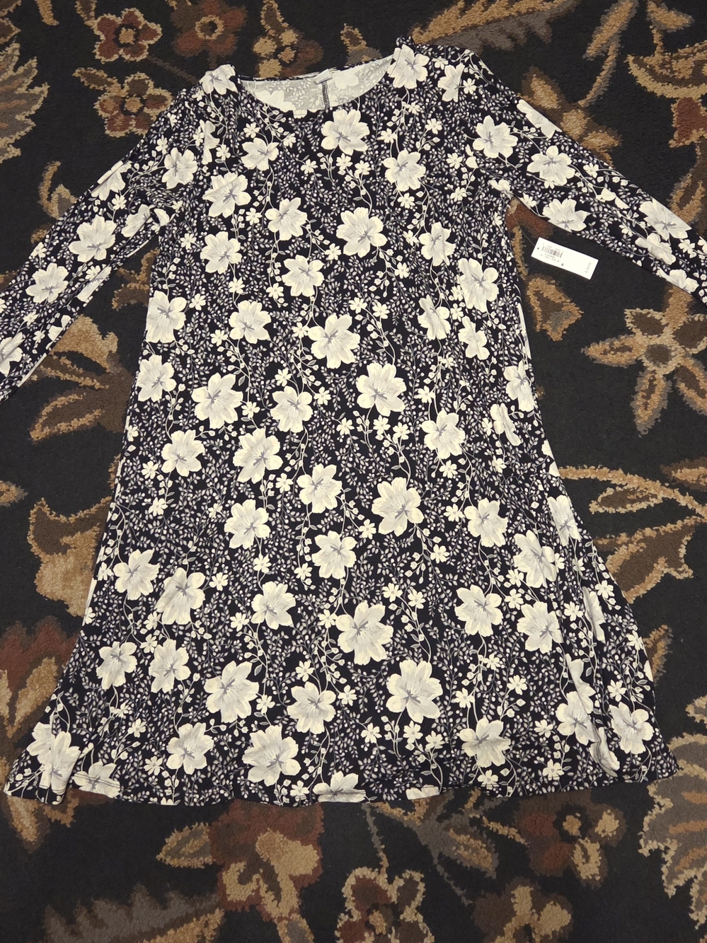 Old Navy Floral Long-Sleeve Swing Dress